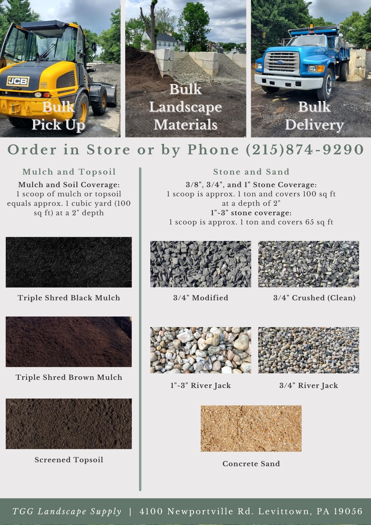 Bulk Material & Calculator TGG Landscape Supply